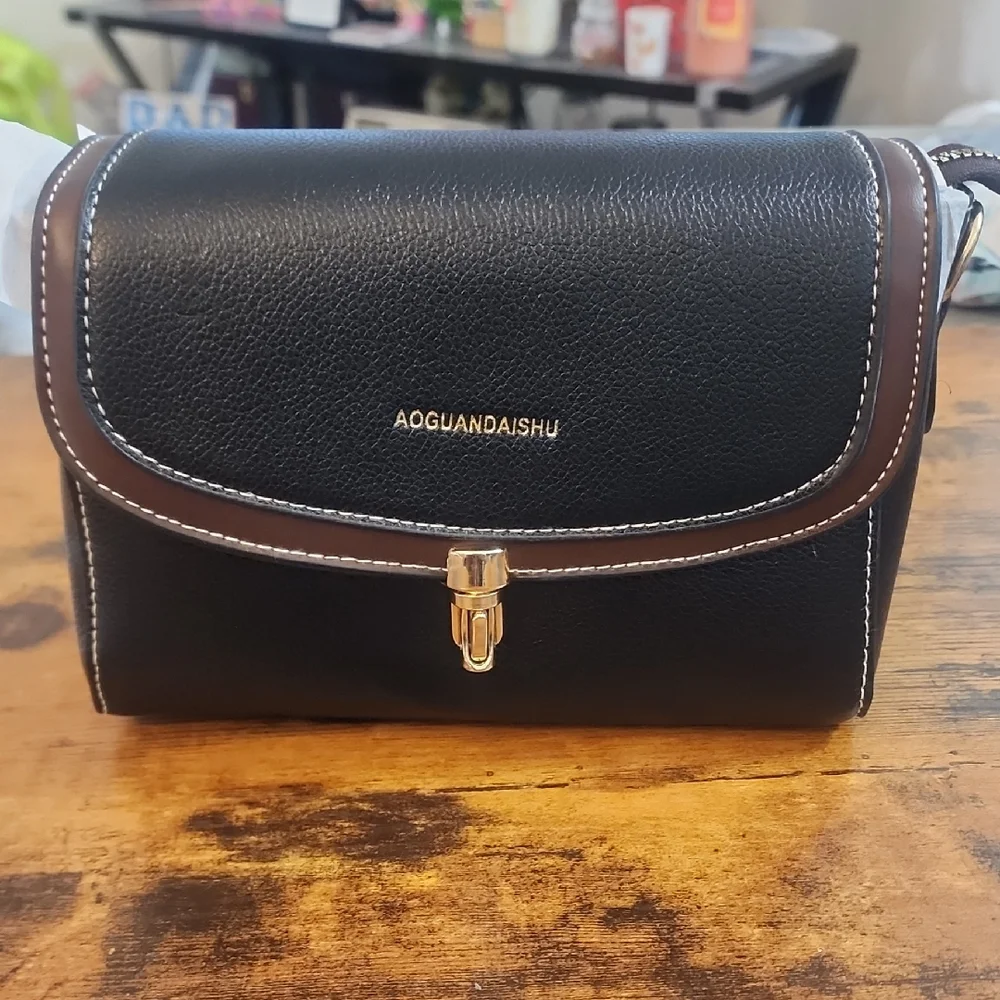 Black and Brown Crossbody Bag Aoguandaishu FIRM PRICE